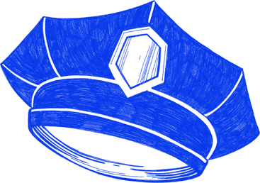 blue police cap PNG, SVG