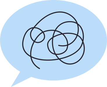 speech bubble with tangled thoughts PNG, SVG