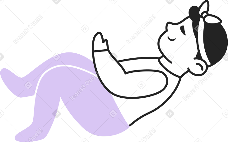 lying baby girl Illustration in PNG, SVG