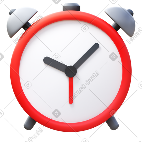 3D alarm clock PNG, SVG