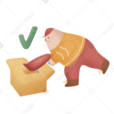 Man received a skateboard delivery in a cardboard box Illustration in PNG, SVG