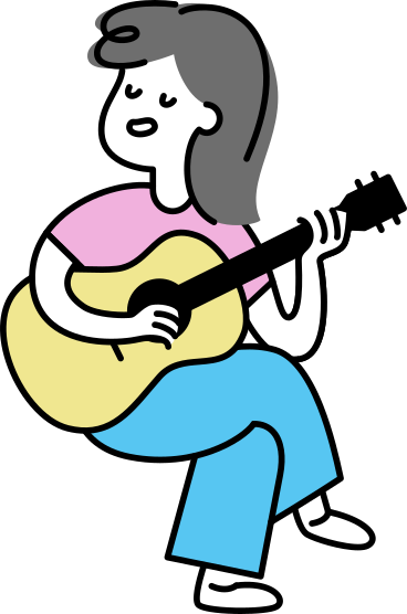 ギターを弾く若い女性 PNG、SVG