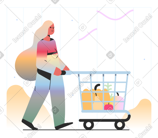 女人在商店买蔬菜 PNG, SVG