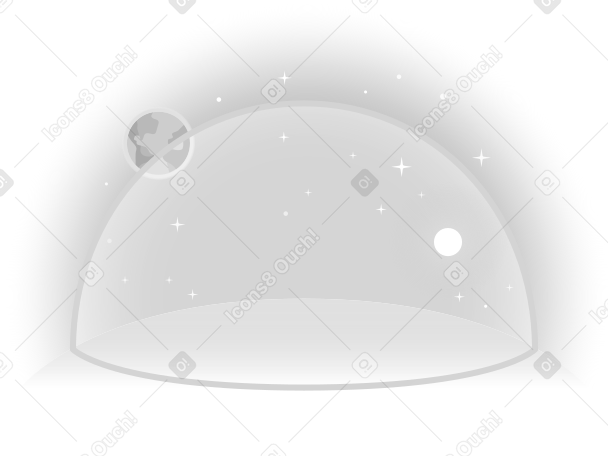 лунный пейзаж с геодезическим куполом в PNG, SVG