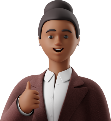 close up of black businesswoman in brown suit showing thumbs up PNG, SVG