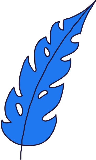 Long blue leaf PNG, SVG