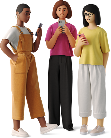 women with phones PNG, SVG