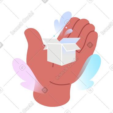 手拿着一个小盒子 PNG, SVG