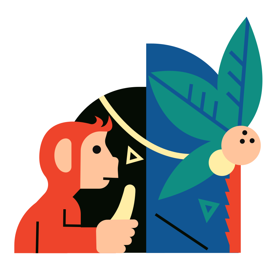 Monkey Illustration in PNG, SVG