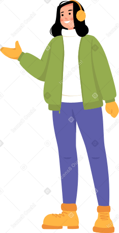девушка в зимней одежде в PNG, SVG