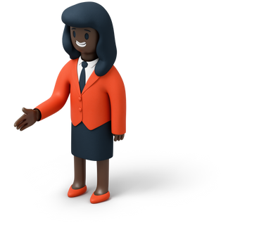 Smiling black businesswoman holding out her hand PNG, SVG