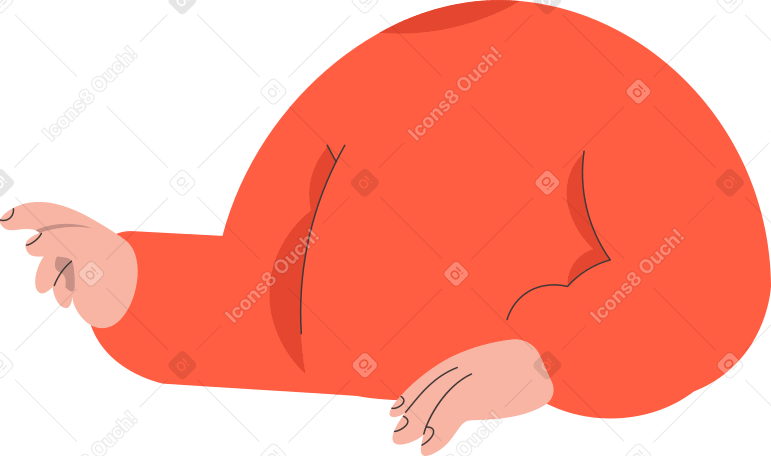 body in a red sweater shows something his hand PNG, SVG