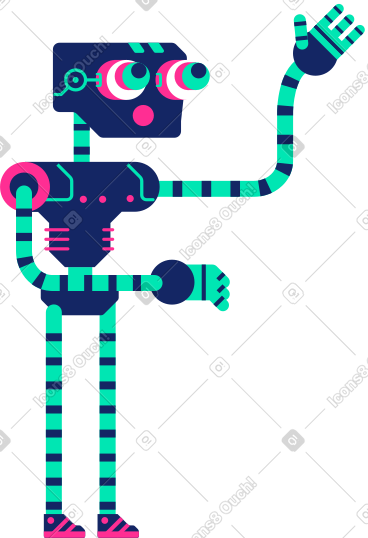 Robot looking up PNG, SVG