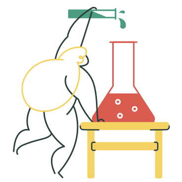 Scientist doing chemistry experiment PNG, SVG