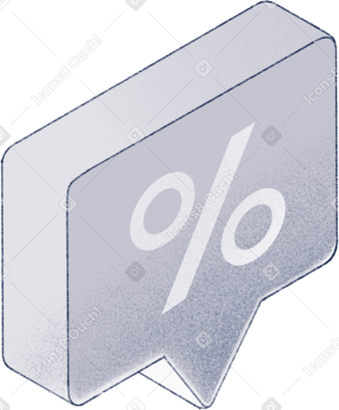 speech bubble with percentage PNG, SVG