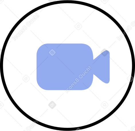 round video camera button Illustration in PNG, SVG