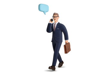 Businessman talking on the phone while walking PNG, SVG