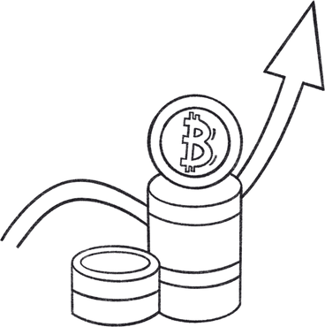 stack of coins with growth arrow PNG, SVG