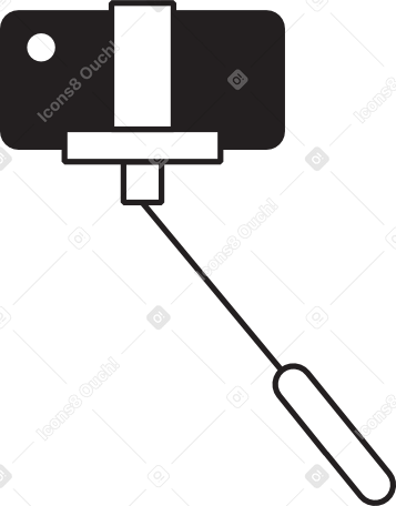 phone with selfie stick Illustration in PNG, SVG