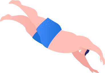 jumping man in swim shorts PNG, SVG