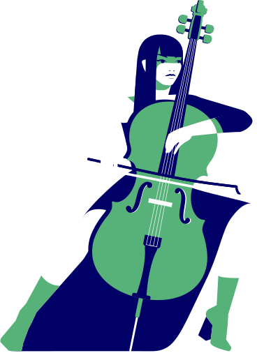 woman playing cello PNG, SVG