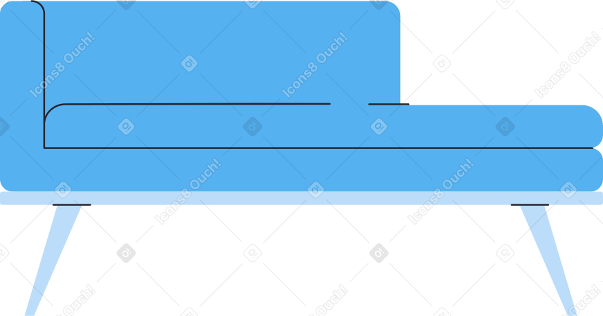 blue sofa Illustration in PNG, SVG