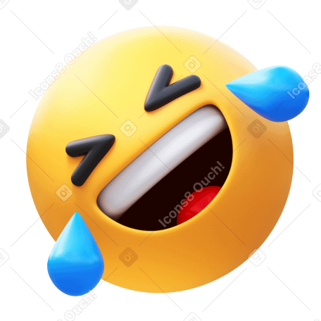 3D rolling on the floor laughing Illustration in PNG, SVG