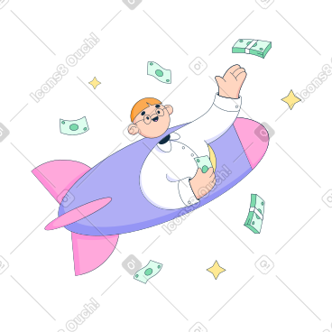 宇宙飞船的商人在空间捉住金钱 PNG, SVG