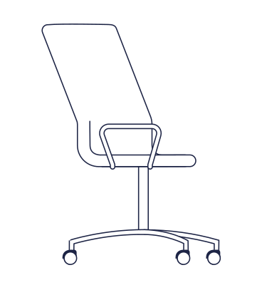 Schreibtischstuhl animierte Grafik in GIF, Lottie (JSON), AE