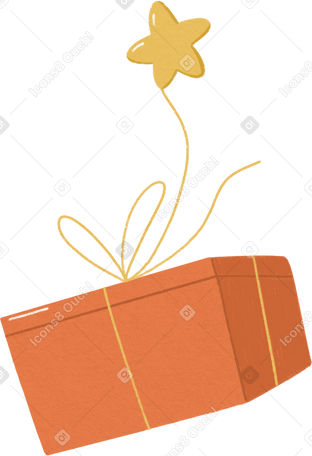 red gift box with star PNG, SVG