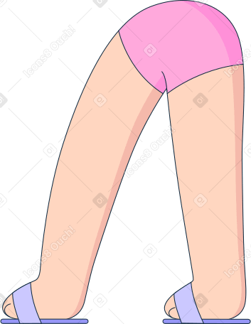 legs in pink shorts and slippers Illustration in PNG, SVG