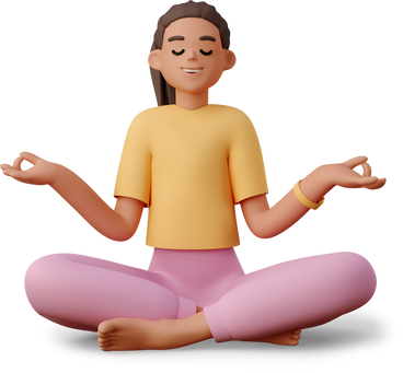young woman meditating PNG, SVG