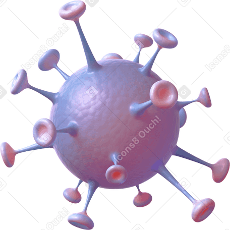 3D virus molecule Illustration in PNG, SVG
