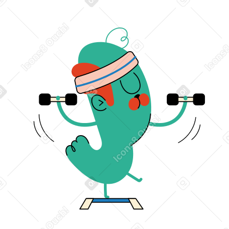 The character does aerobics Illustration in PNG, SVG