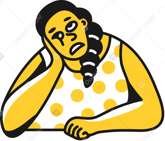 bored woman Illustration in PNG, SVG