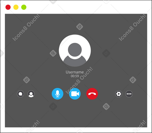 Окно видеозвонка в PNG, SVG