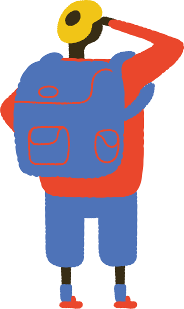 Man with backpack PNG, SVG