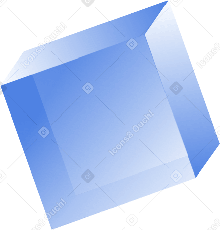 Petit cube en projection PNG, SVG
