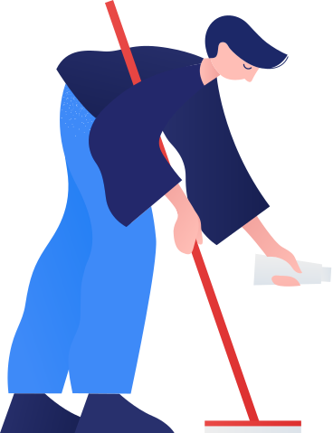 man cleaning floor PNG, SVG