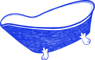 blue bathtub PNG, SVG