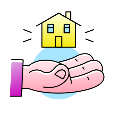 Hand holding a little house PNG, SVG
