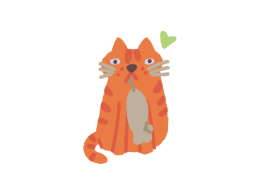 Orange cat holding a mouse PNG, SVG