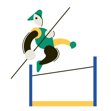 Sauteur à la perche sautant par-dessus un obstacle PNG, SVG