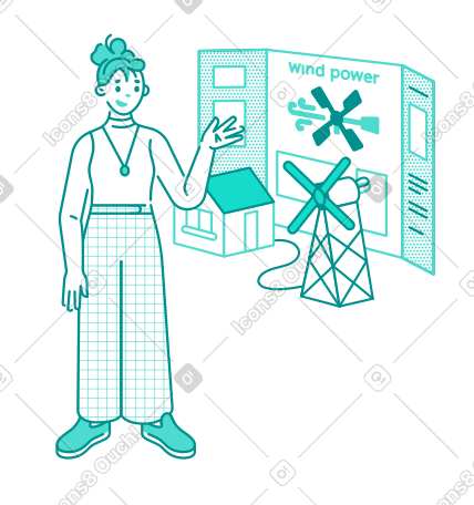 年轻女子展示学校科学项目 PNG, SVG