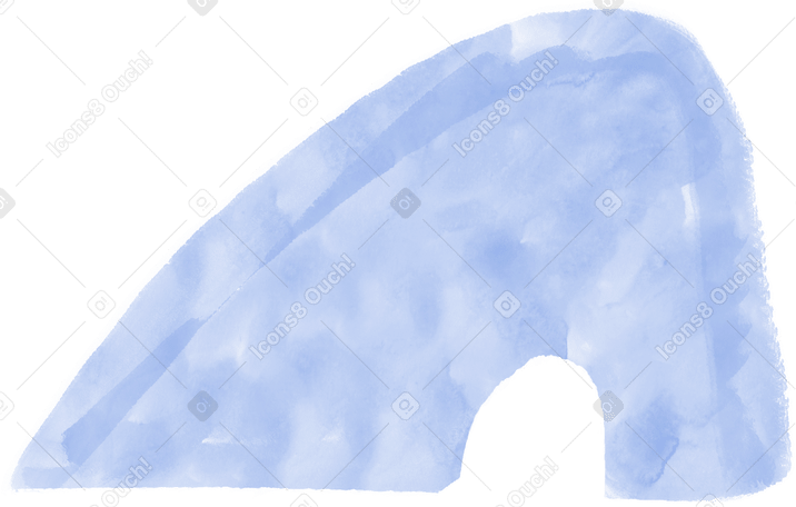 blue watercolor slope shape Illustration in PNG, SVG