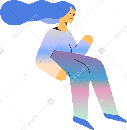座っている女の子 のpngとsvgでのイラスト