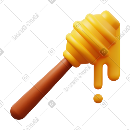 3D honey spoon PNG, SVG