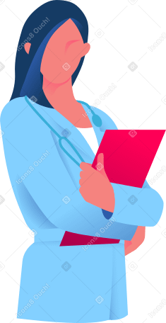 Femme médecin avec un dossier de documents dans ses mains PNG, SVG