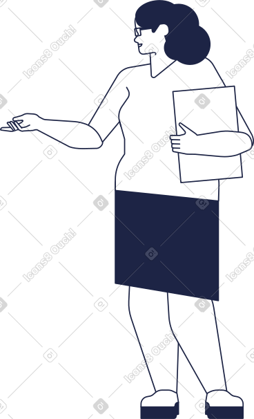 女演讲者手里拿着文件夹 PNG, SVG