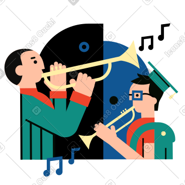 Students playing in the school orchestra PNG, SVG
